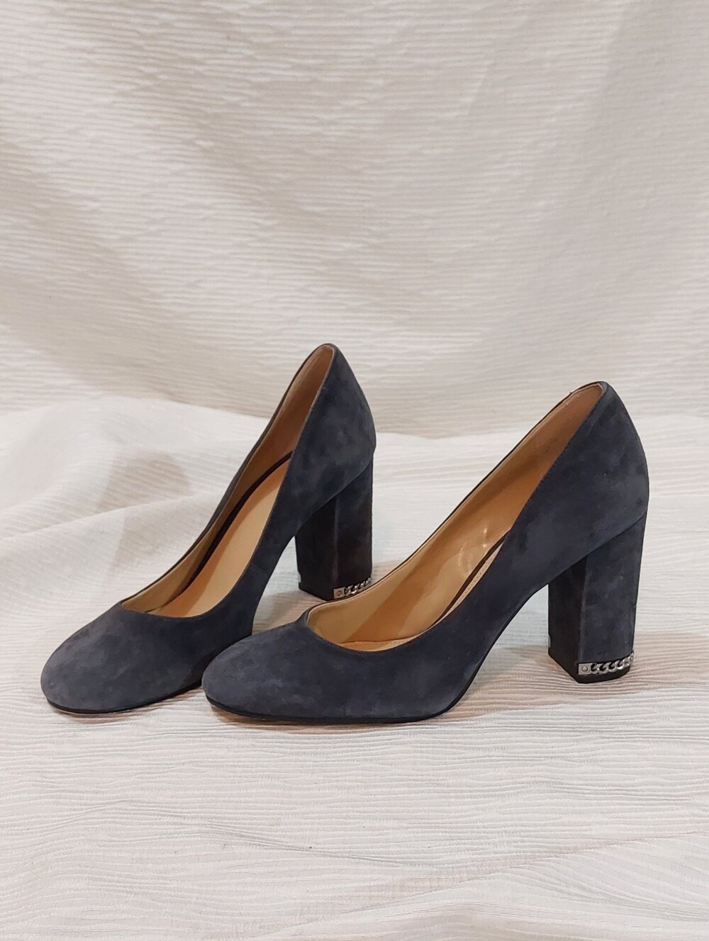 MICHAEL Michael Kors Grey Suede Block Heel Pumps Size 9